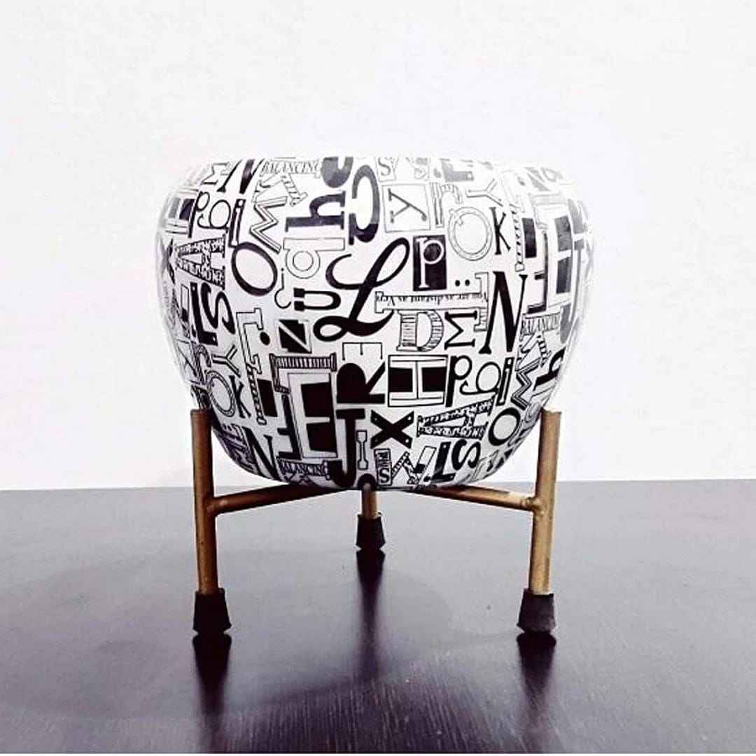 Alphabet Doodle Lavender Tabletop Planter