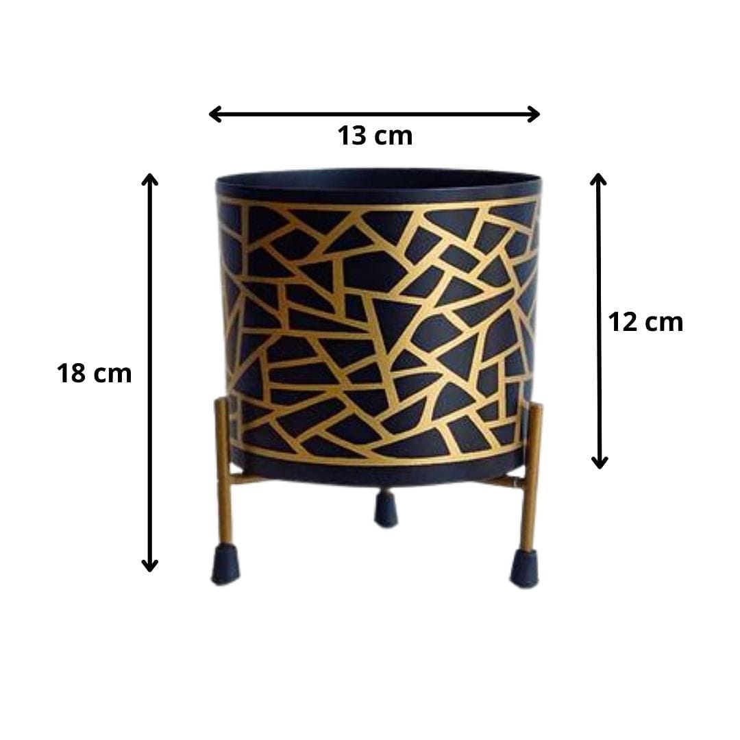Stella Gold-Black Giraffe Print Planter