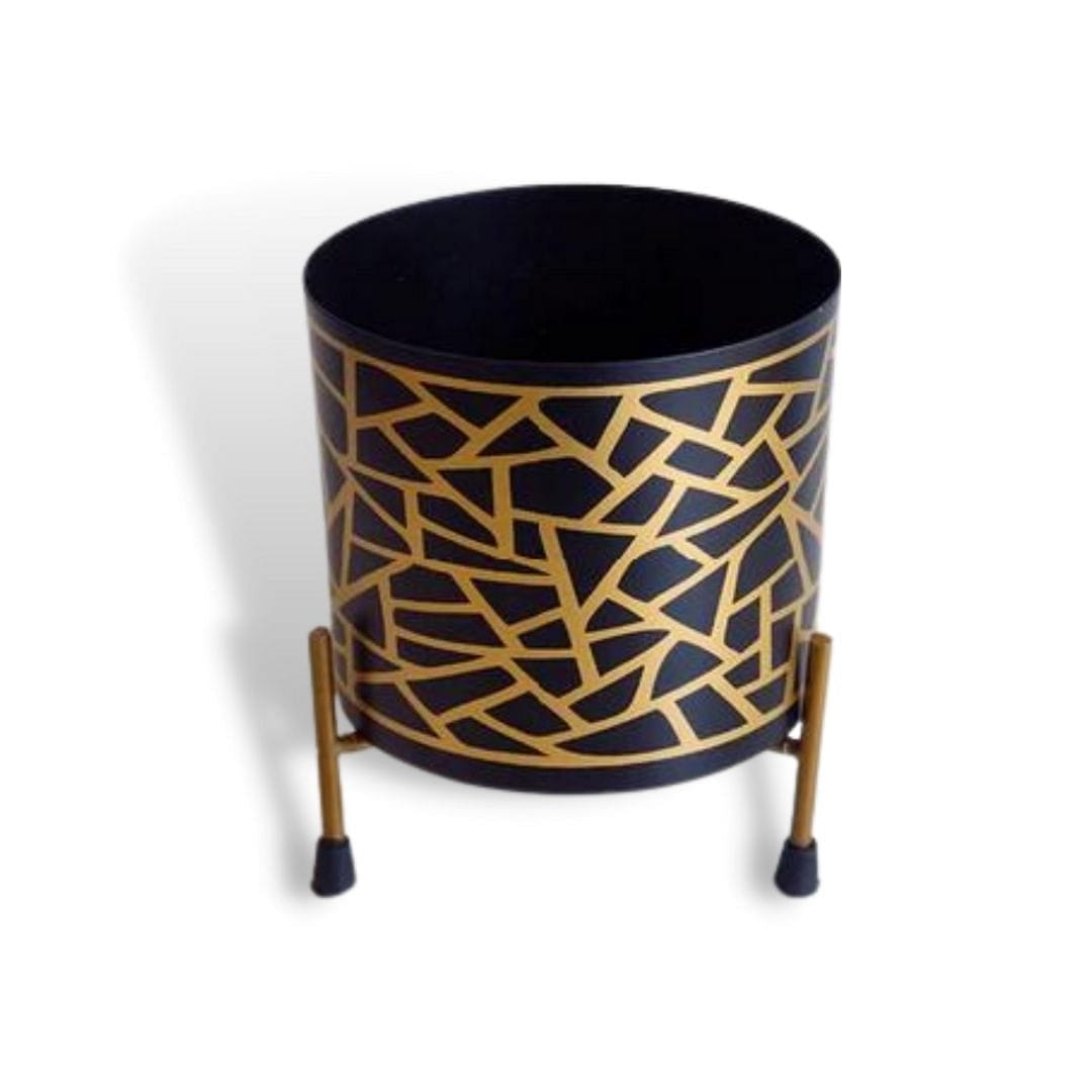 Stella Gold-Black Giraffe Print Planter
