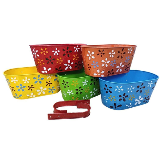 Floral Metal Railing Planters (Double Hook)