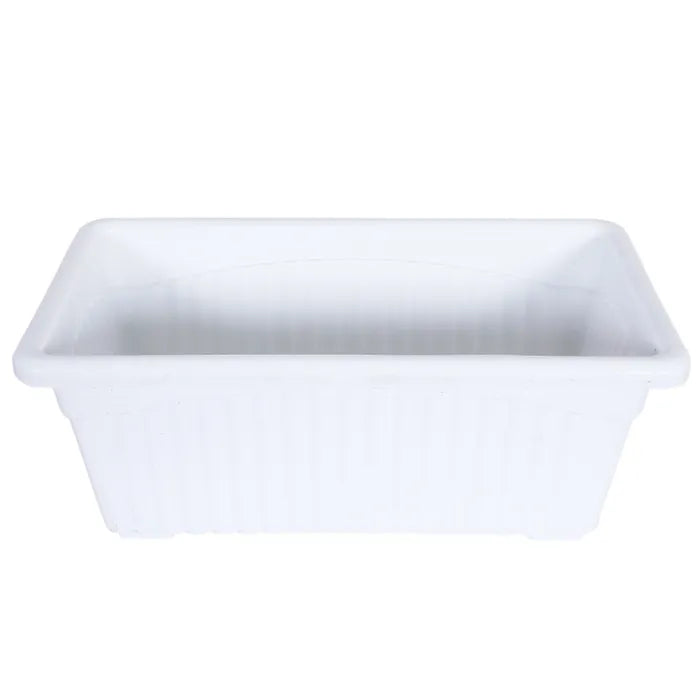 13-Inch White Rectangular Garden Pot - Pack of 5/10