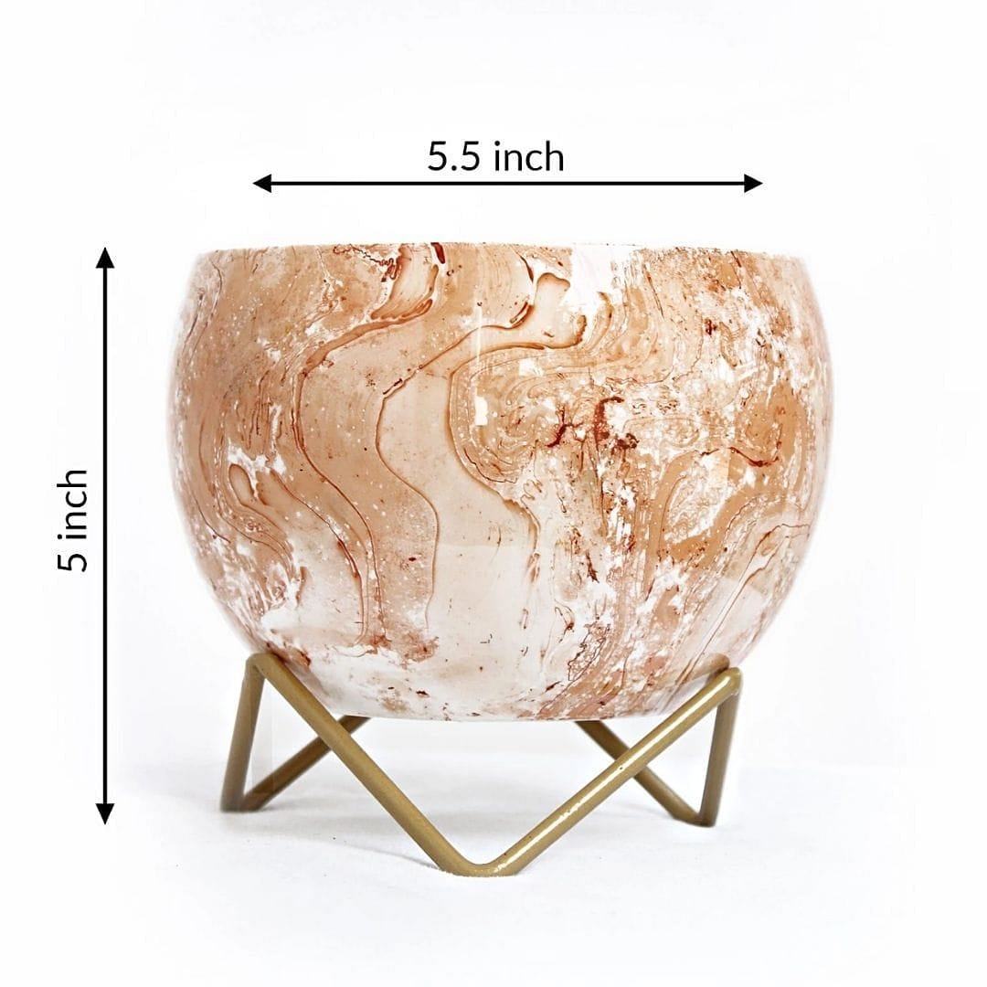 Marble Orange Lavender Table Top Planter