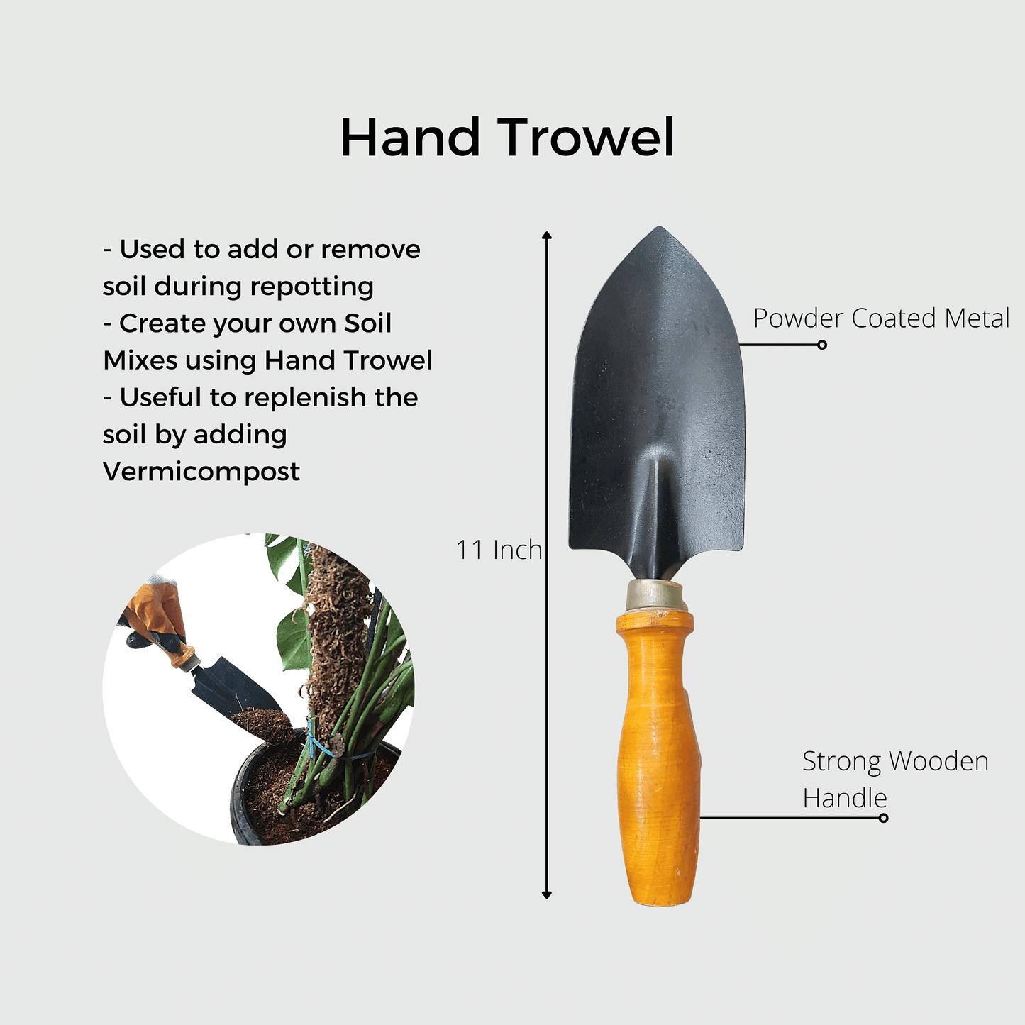 Set of 4 - Garden Tools Combo - Trowel, Weeder, Cultivator & Fork