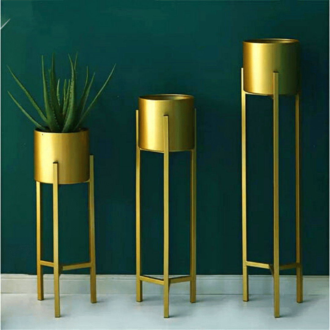plant pot gold stand Nordic Gold Planter & Pot