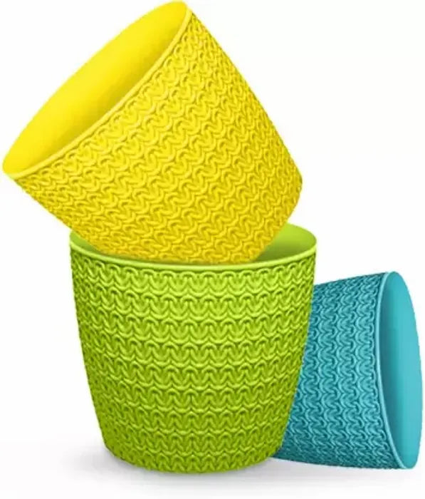 5.5-Inch Butterfly White Plastic Pots - Pack of 5/10