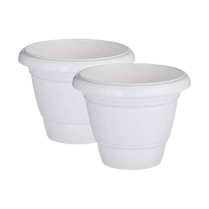 8-Inch White Flower Pot - Set of 5/10