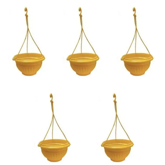 9-Inch Yellow Color Hanging Pots- Set of 5/10