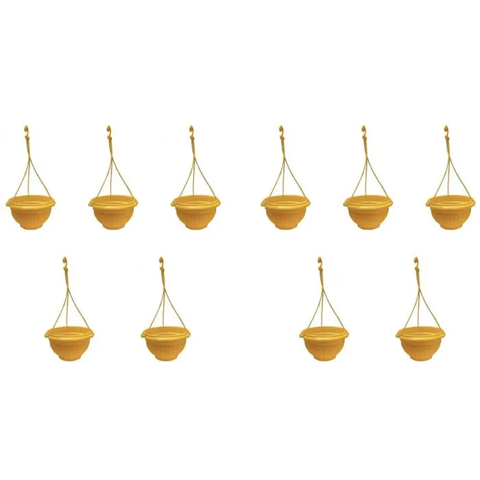9-Inch Yellow Color Hanging Pots- Set of 5/10