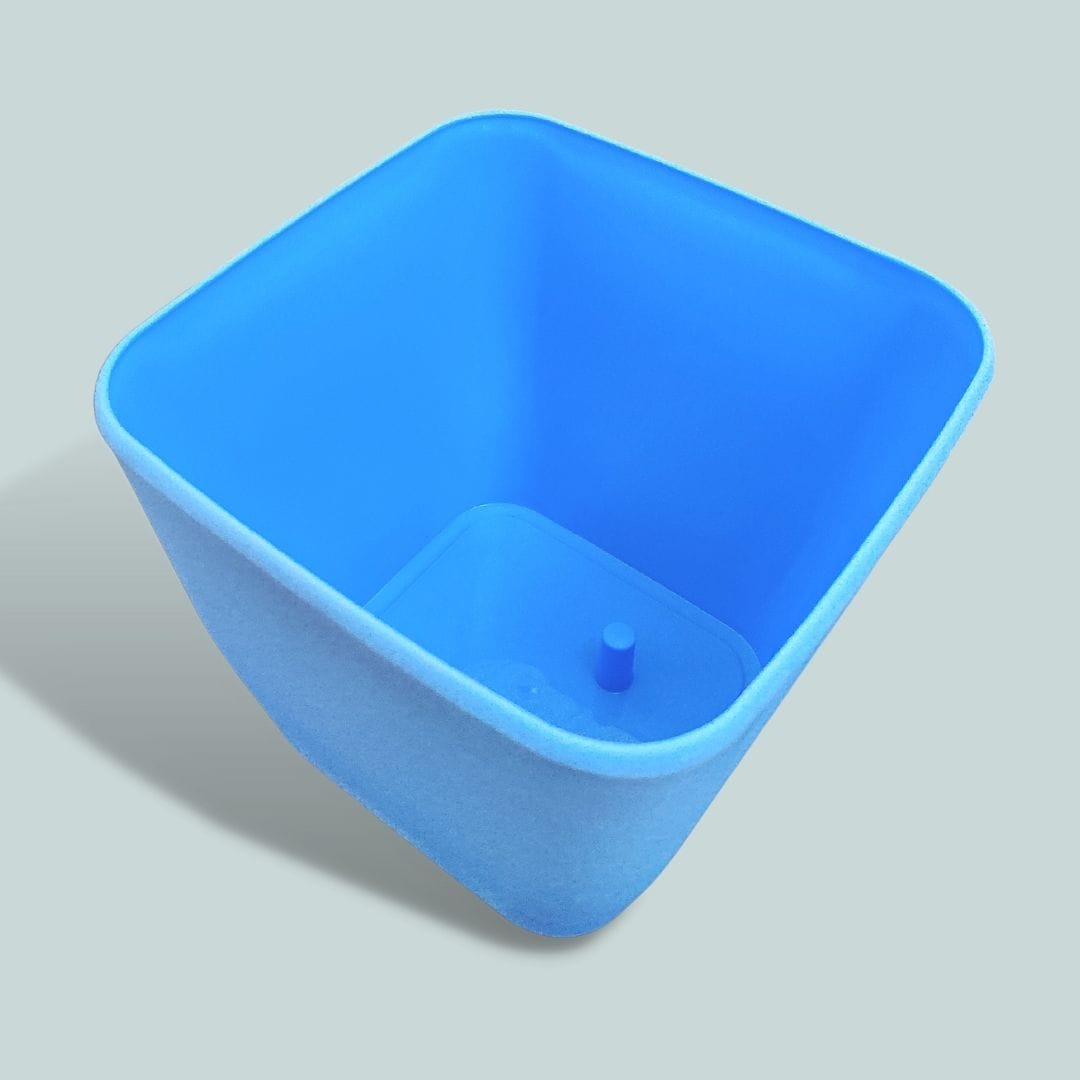 9-Inch Square Grain White/ Blue - Premium Planters