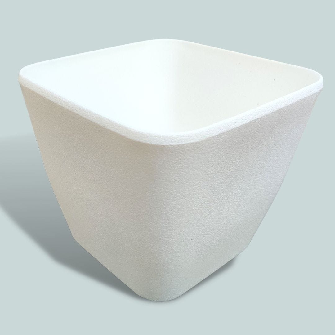 9-Inch Square Grain White/ Blue - Premium Planters