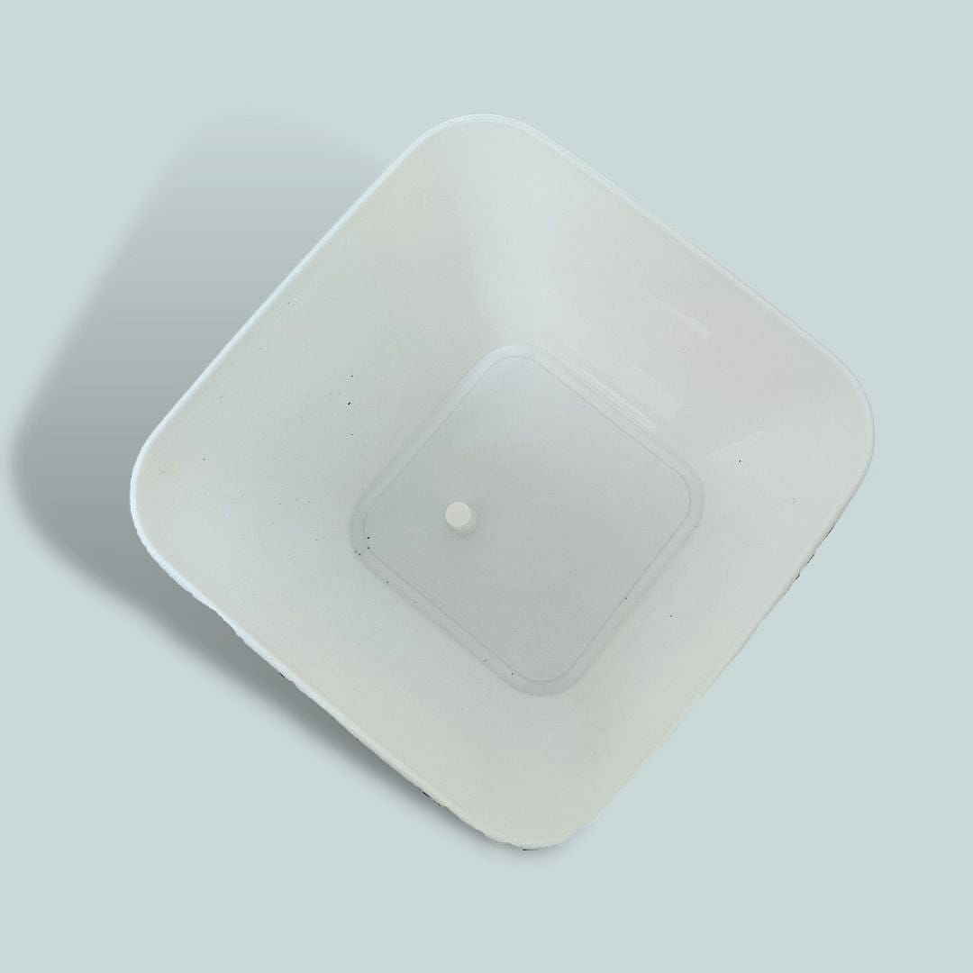 9-Inch Square Grain White/ Blue - Premium Planters