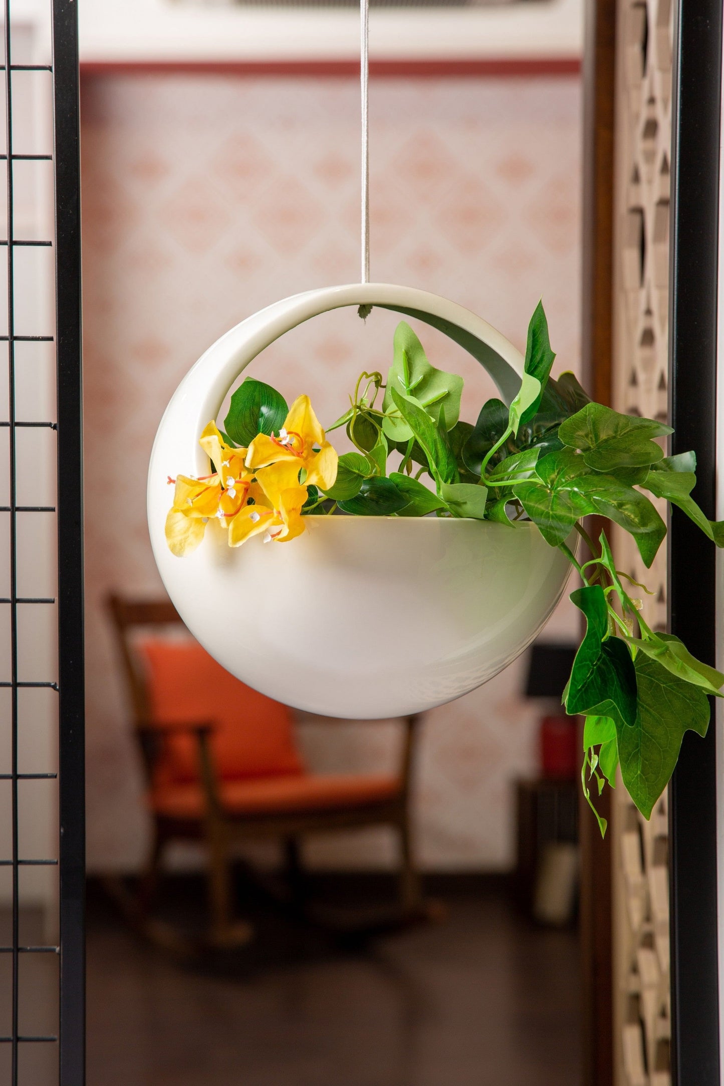 Hanging Basket FRP Planter | Available Color White, Black, Green & Grey |