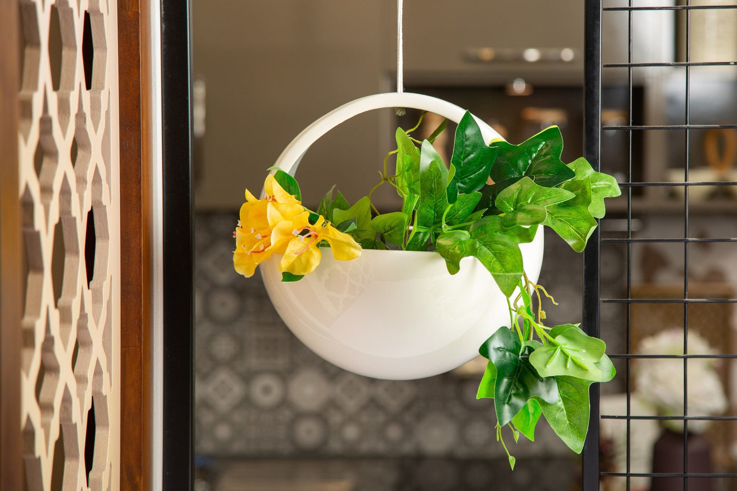 Hanging Basket FRP Planter | Available Color White, Black, Green & Grey |