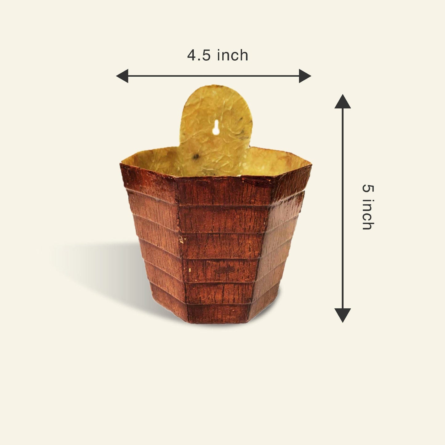Wall Mounted Planter - Wooden Finish - Premium Fiberglass Pot - Leafy Island
