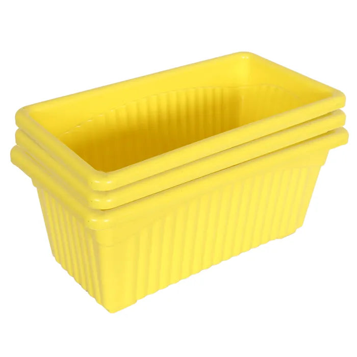 13-Inch Yellow Rectangular Garden Pot - Pack of 5/10