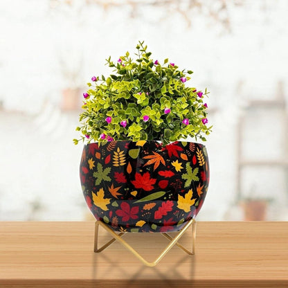 Floral Black Lavender Table Top Planter