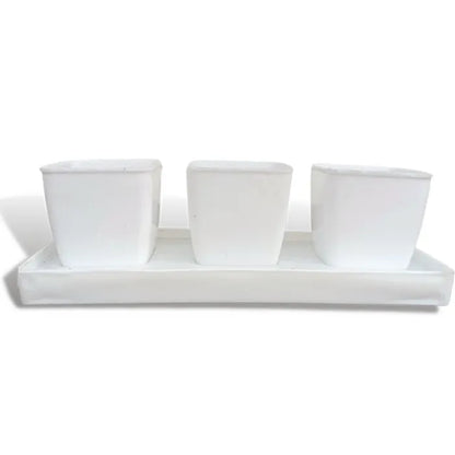 2-Inch Star White/Red/Blue Planter 3 pcs in a Tray set of 3/5