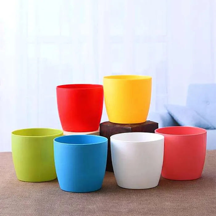 4.5-Inch Siyana Multicolor Plastic Pots - Pack of 5/10