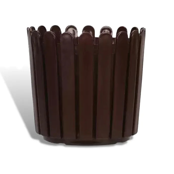 6.5-Inch Rustic Fence Brown Plastic Pots - Pack of 5/10
