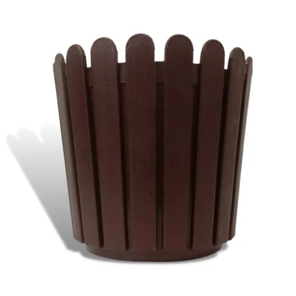 6.5-Inch Rustic Fence Brown Plastic Pots - Pack of 5/10