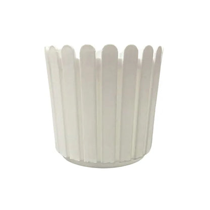 6.5-Inch Rustic Fence White Plastic Pots - Pack of 5/10