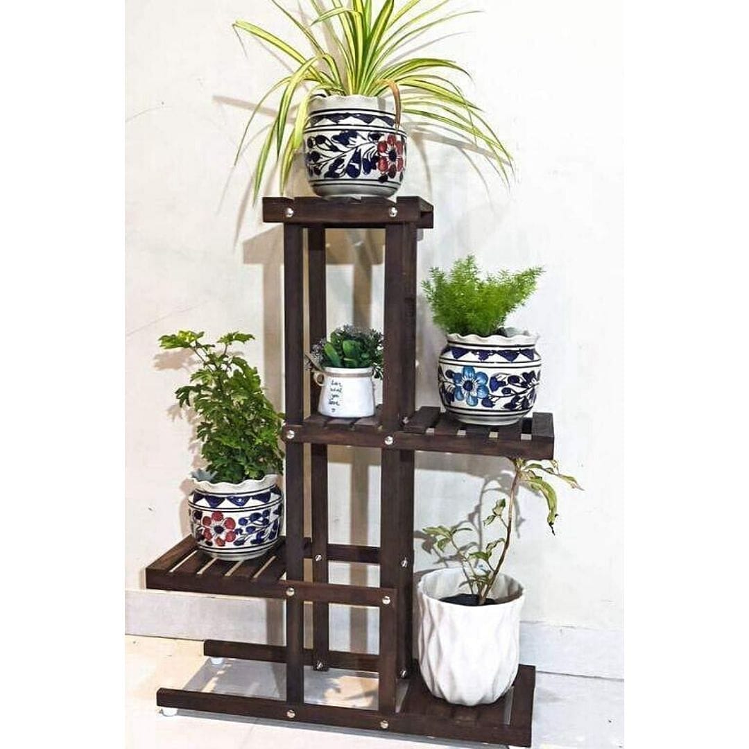 Vintage Wooden 3-Tier Plant Stand