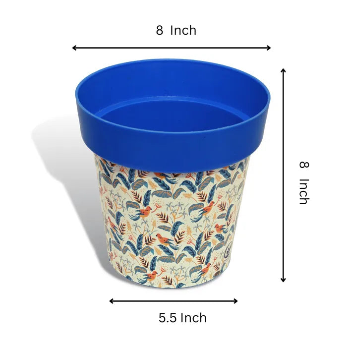 8-Inch Fresco Blue, Orange & Green Planter (1 each)