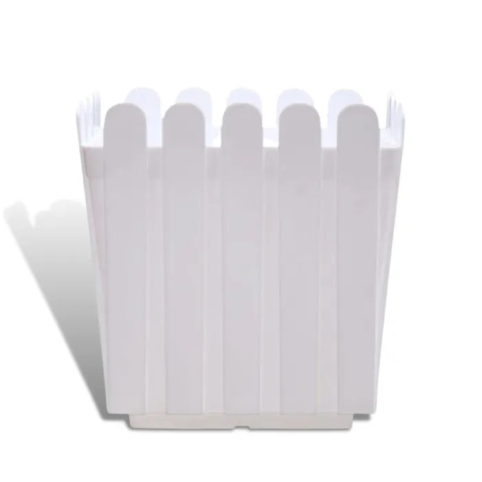 9-Inch Diamond Fence White Plastic Pots - Pack of 3/5/10