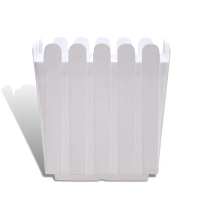 9-Inch Diamond Fence White Plastic Pots - Pack of 3/5/10
