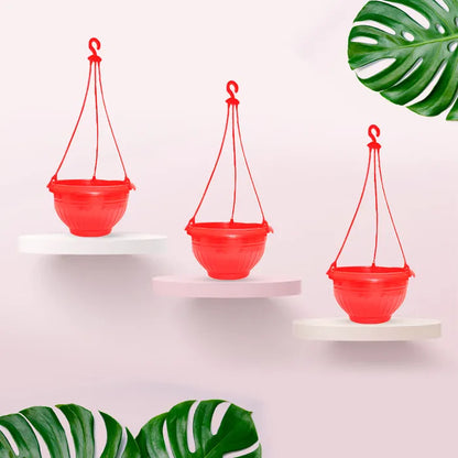 9 inch hanging planter 9-Inch Red Color Hanging Pots- Set of 5/10 – Leafy Island