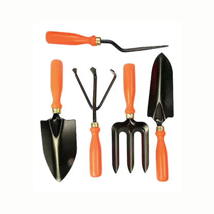 Garden Tools Combo - Hand Trowel Big, Hand Trowel Small, Weeder, Cultivator, Fork - Set of 5