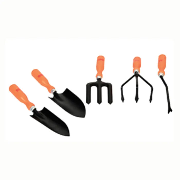 Garden Tools Combo - Hand Trowel Big, Hand Trowel Small, Weeder, Cultivator, Fork - Set of 5