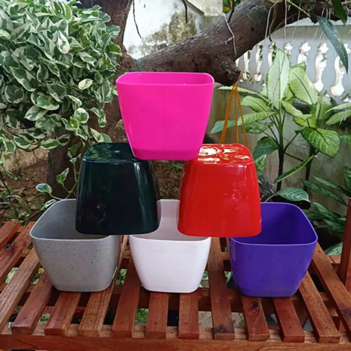 5.5-Inch White Self-Watering Square Pots - Pack of 5/10