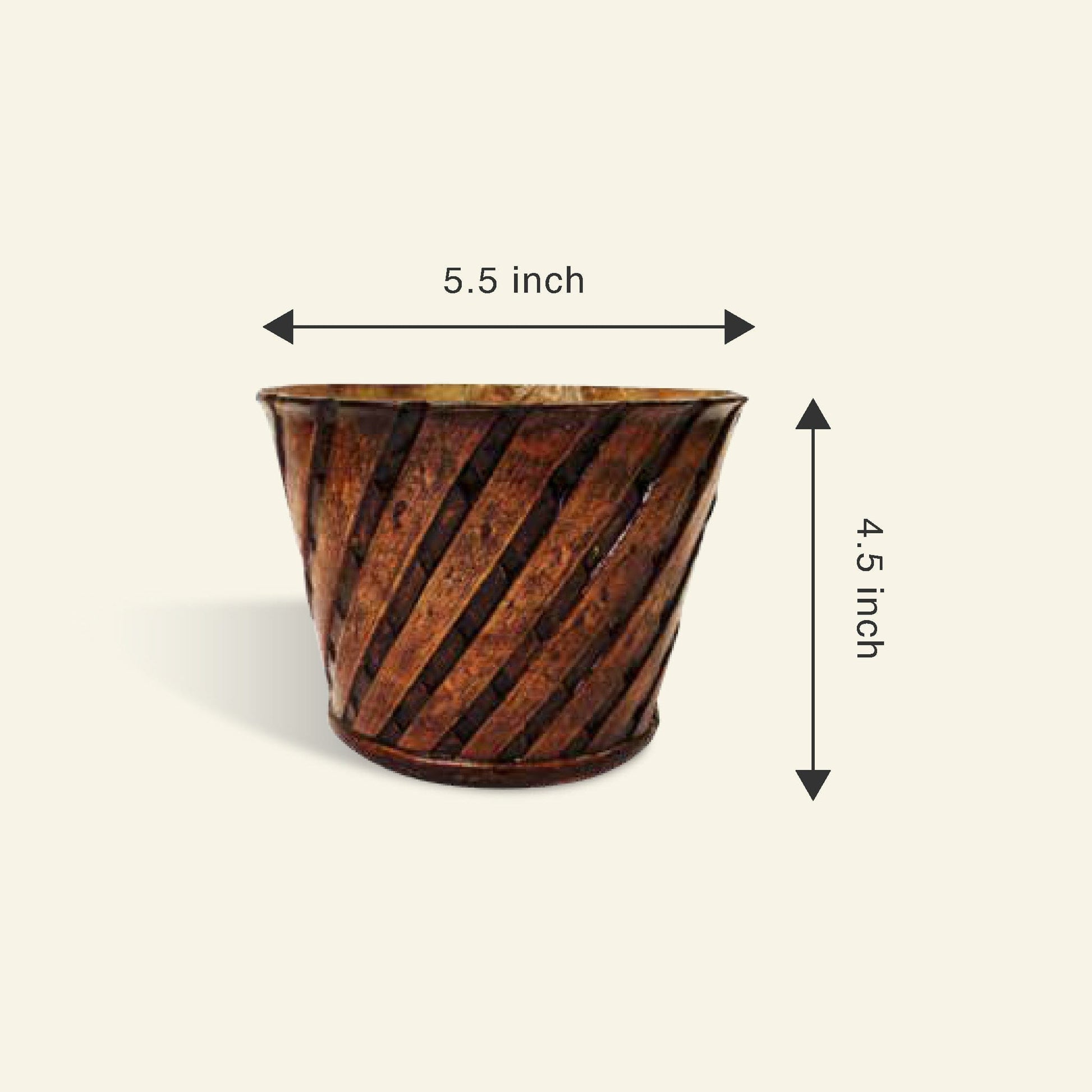 Woven Bucket Planter - Wooden Finish - Premium Fiberglass Pot - Leafy Island