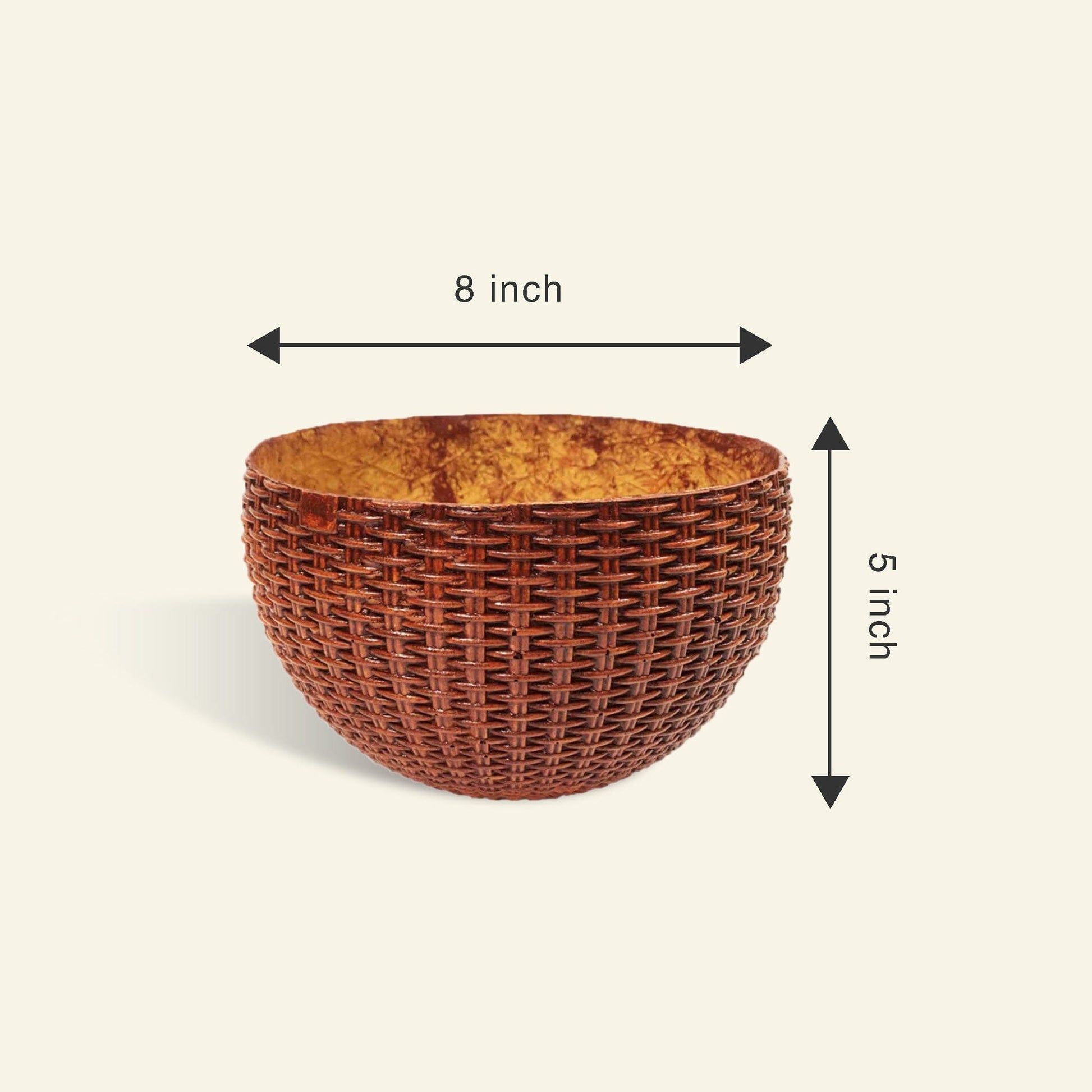 Woven Basket Planter - Wooden Finish - Premium Fiberglass Pot - Leafy Island