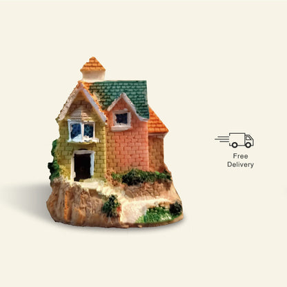 Brick Miniature House (7cm tall) - Mustard Green - Leafy Island