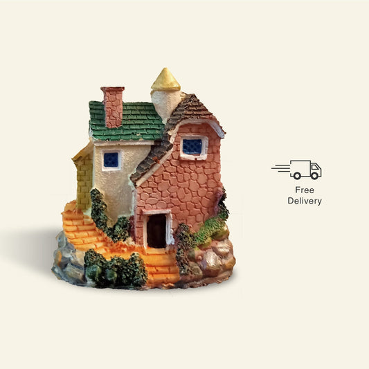 Brick Miniature House (7cm tall) - Red Green - Leafy Island