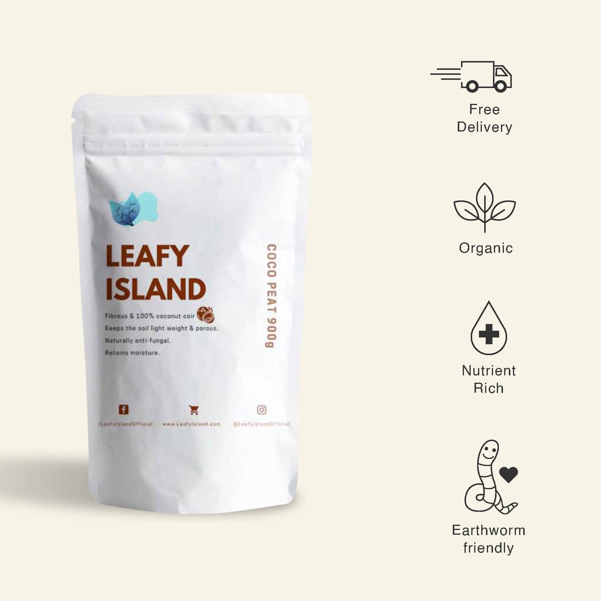 Organic Coco Peat 900g - Soil Essentials for Healthy Roots - Leafy Island
