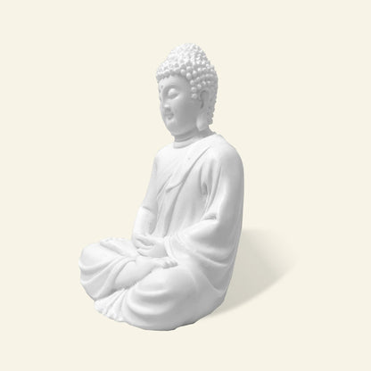 White Buddha Meditating Idol (6 Inch)